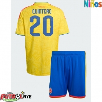 Camiseta Colombia Juan Fernando Quintero #20 Primera Equipación para niños Mundial 2026 manga corta (+ pantalones cortos)
